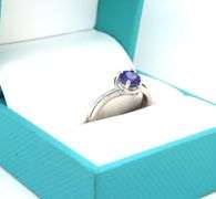 Exquisite Round Brilliant Cut Tanzanite Ring in Sterling Silver