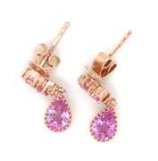 14kt Yellow gold 1.70ctw pink sapphire and diamond earrings