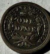 1853 Arrows Seated Dime