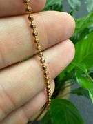22k Rose Gold Plated Sterling Silver Diamond-Cut Ball Bead Chain 2mm 925 Italy Dog Tag Necklace 18"