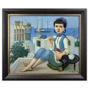 "A Girl Taking Tea" by Philippe Noyer (1917-1985)