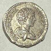 Roman Empire Geta 209-212 AD Denarius