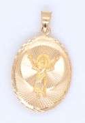 14KT Tri-color Gold Virgin Mary Pendant