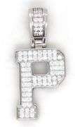 925 Sterling silver Initial P cubic zirconia pendant