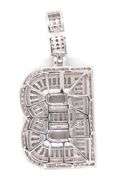 925 Sterling silver Initial B cubic zirconia pendant