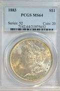 Better near Gem BU 1883 Morgan Silver Dollar. PCGS MS64