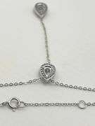 925 Sterling Silver Lariat Pear Shaped CZ Necklace