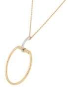 Roberto Coin 0.10ctw Diamond Classic Parisienne Stirrup Pendant Necklace in 18K