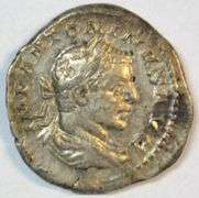 Original near mint Roman Silver Denarius of Elagabalus, 218-222 AD