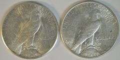 Lustrous near Mint 1924-S & 1928-S Peace Silver Dollars. Better dates