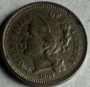 Sharp 1867 3 Cent Nickel