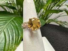 Sterling Silver Natural Gemstone Citrine Ring Size 6