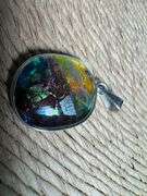 Sterling Silver 925 One of a Kind Dichroic Glass Pendant