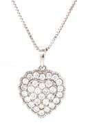 10kt White gold 0.50ctw diamond cluster heart shaped pendant on chain