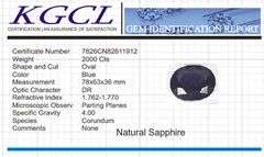 Huge Certified 2000 Ct Museum Size Blue Sapphire