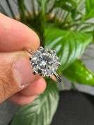 Rhodium Plated 925 Sterling Silver 2 Carat Moissanite Engagement Ring Size 8