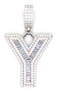 925 Sterling silver Initial Y cubic zirconia pendant