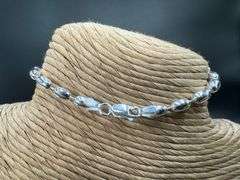 Sterling Silver Italian Oval Ball Bead Chain 4mm 925 Italy Rice Bracelet 8"