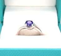 Exquisite Round Brilliant Cut Tanzanite Ring in Sterling Silver