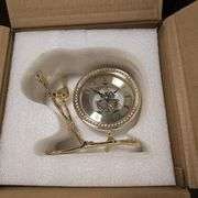 Golden Skeleton Table Clock Quartz Movement