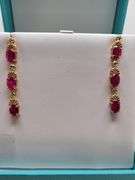 Magnificent pair of Ruby and diamond earring in Silver – EGL Certified