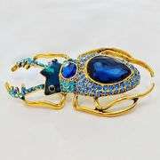 Crystal Beetle Brooch with Crown Motif