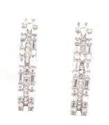 925 Sterling silver 2 row cubic zirconia hoop earrings