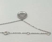 925 Sterling Silver Paw Print Pendant With Crystal pave Necklace