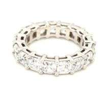 Sparkling 14K WG Anniversary Band with Asscher Cut CZ's.