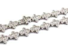 925 Sterling silver white cubic zirconia cross link necklace