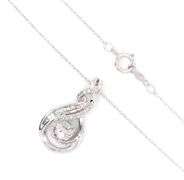 10kt White gold diamond cluster pendant on chain