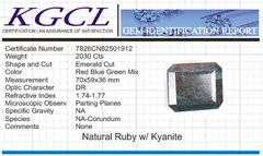 Huge Certified 2030 Ct Museum Size Natural Red Ruby Blue Kyanite Solitaire