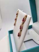 Magnificent pair of Ruby and diamond earring in Silver – EGL Certified