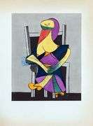 Rare Pablo Picasso Original Color Pochoir, Sitting Woman