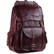 Full Grain Leather Laptop Backpack Travel Rucksack