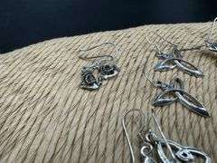 Sterling Silver Earring Assortment Various Sizes & Styles (10 Earring Lot)