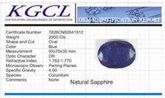 Huge Magnificent Certified Museum Size 2950 Ct Natural Blue Sapphire Solitaire