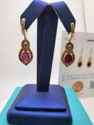 Magnificent pair of Ruby and diamond earring in Silver – EGL Certified