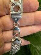 Sterling Silver 16mm Pave Double Curb Chain Cuban Link 925 Italy Necklace 24"