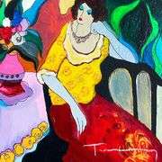 "Tranquility" by Itzchak Tarkay (1935-2012)