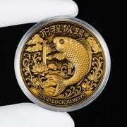 Lucky Koi Fish Coin Prosperity and Good Fortune