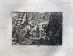 Extremely Rare and Collectible Antique Etching After Rembrandt, c. 1880