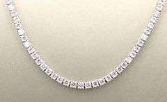 925 Sterling silver round brilliant cut cubic zirconia tennis necklace