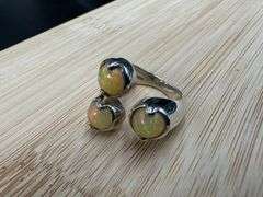 Sterling Silver Natural Genuine Opal Gemstone Ring Size 8