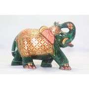 Hand-Carved Green Jade Elephant Natural Stone