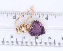Antique Yellow Gold Amethyst and Pearl Dangle Earrings