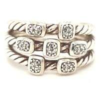 David Yurrman 3 row diamond Confetti ring