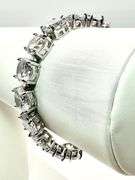 14 Kt. White Gold Plated Simulated 58 Ctw White Diamond Tennis Bracelet