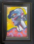 Peter Max Original Mixed Media with Acrylic Signed 'Palm Beach Lady' with Park West Certificate