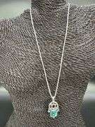 Sterling Silver Mosaic Hamsa Pendant Hand of God Star of David Jewish Charm 925